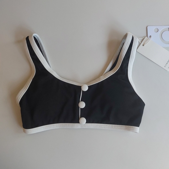 NWT Black and White Bikini Top - Picture 3 of 7